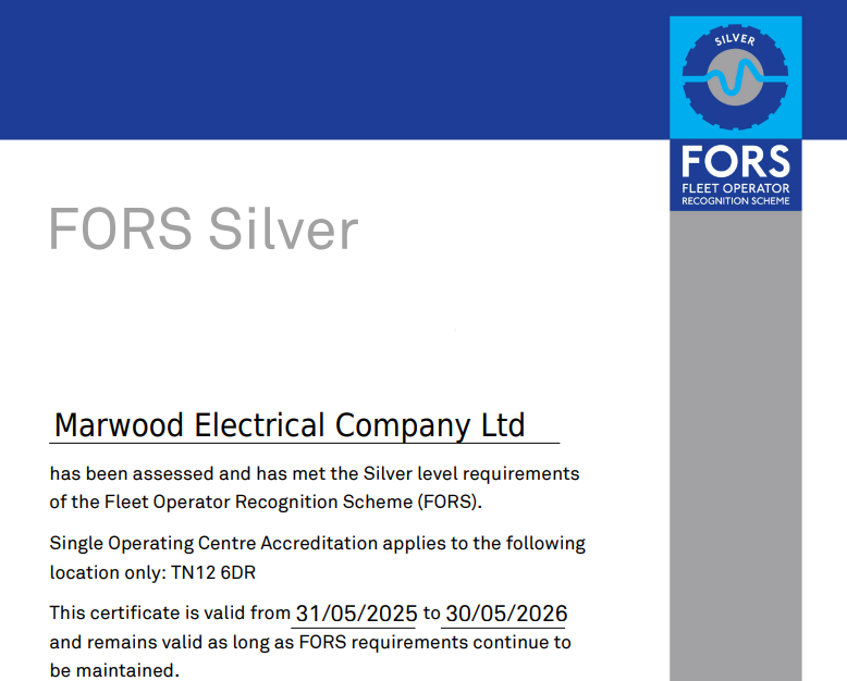 Marwood Electrical FORS Silver 2025-2026